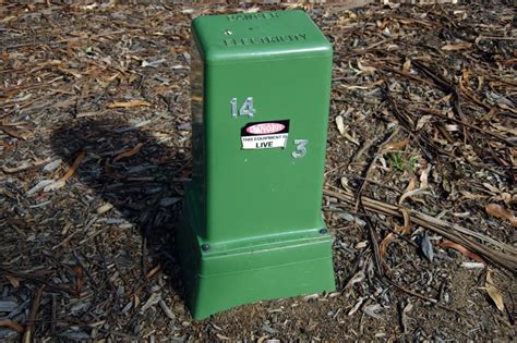 green electrical box on street|green electrical box in street.